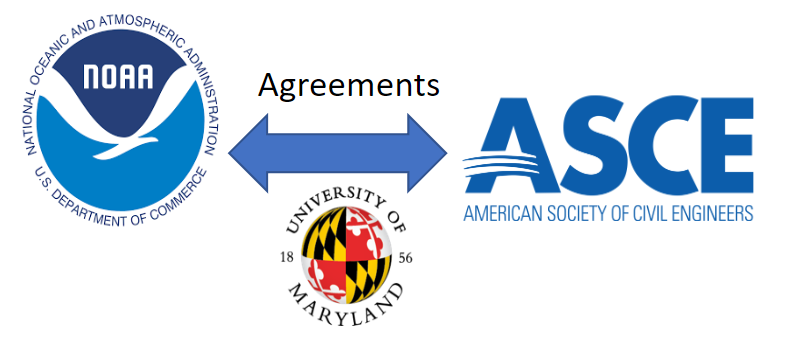 ASCE, NOAA and UMD Logos